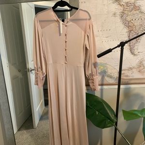 Blush Sheer Long Dress - Size 8